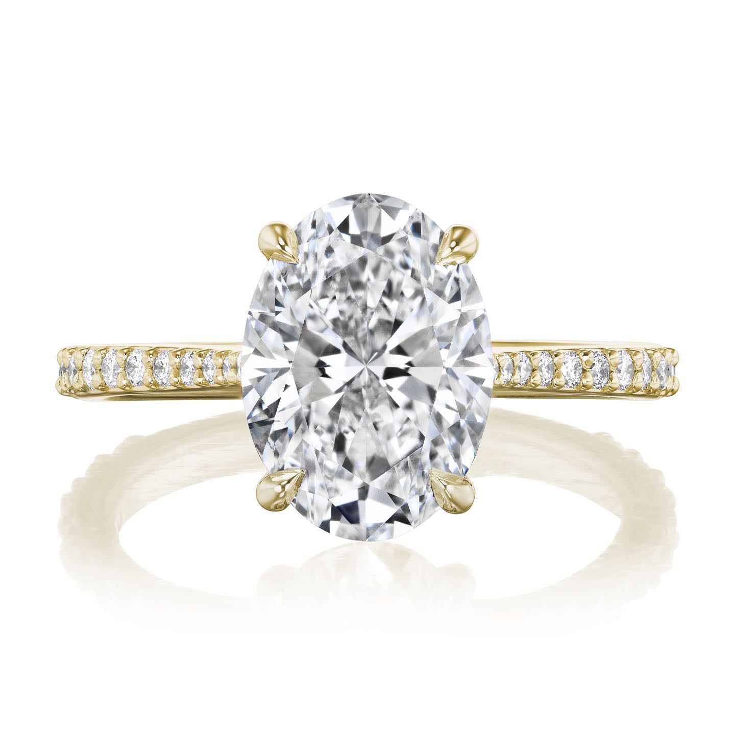・JESSA・Oval Lab-Grown Diamond, Diamond Bridge & Shank (3.07ctw+)