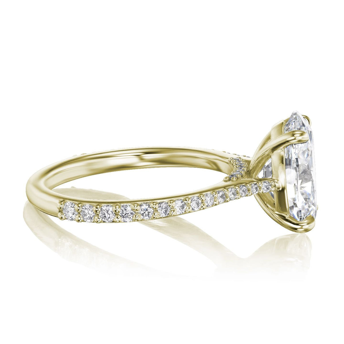 ・JESSA・Oval Lab-Grown Diamond, Diamond Bridge & Shank (3.07ctw+)