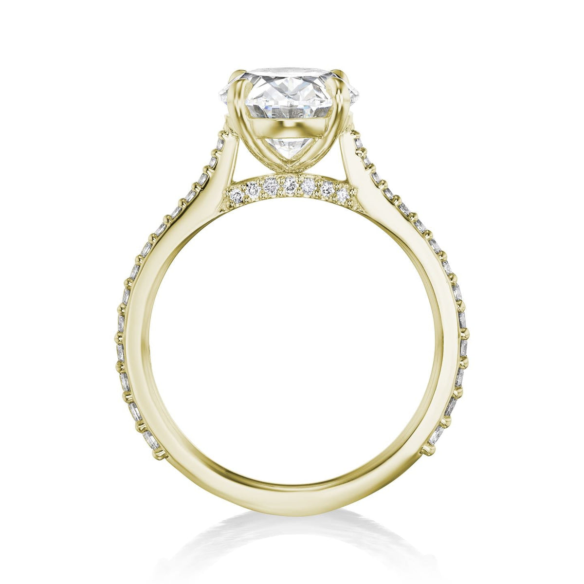 ・JESSA・Oval Lab-Grown Diamond, Diamond Bridge & Shank (3.07ctw+)