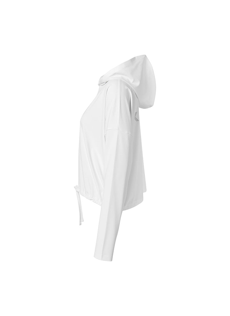 Daily Feather String Crop Hoodie