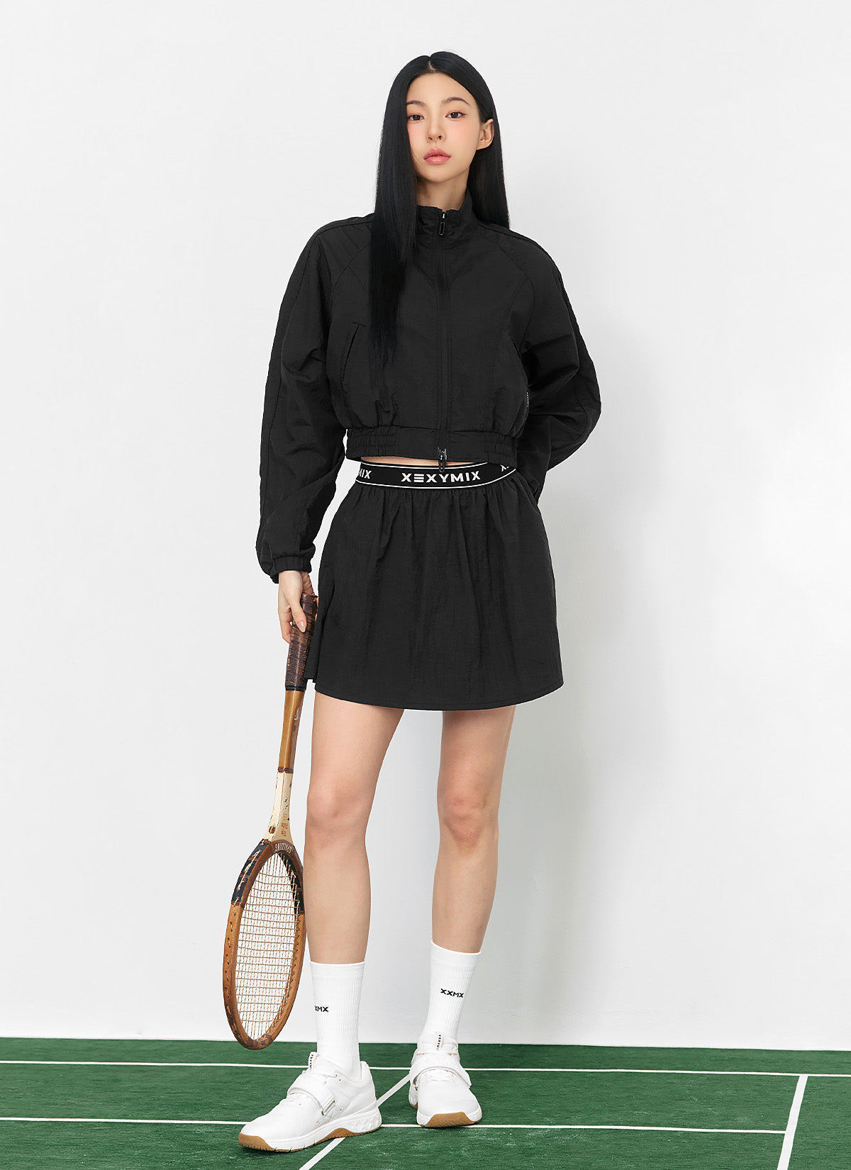 Light Woven Piping Crop Jacket