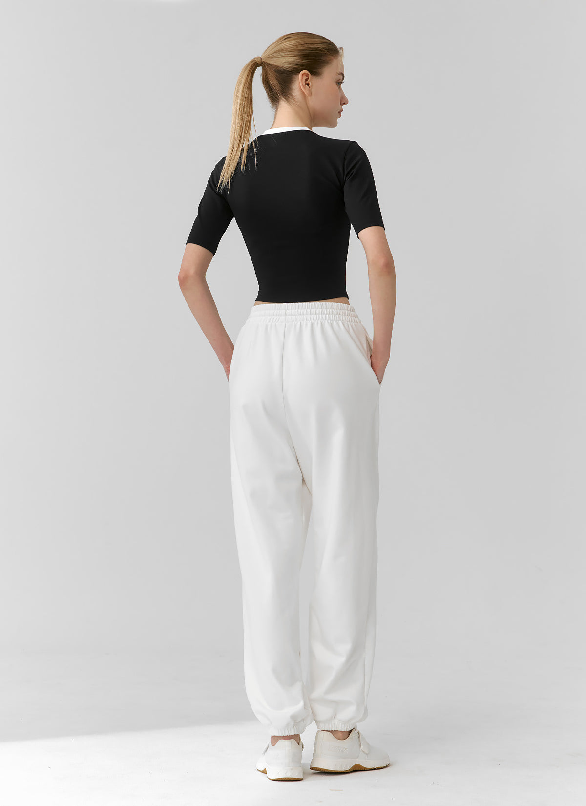 Sporty Logo Color Block Crop Top