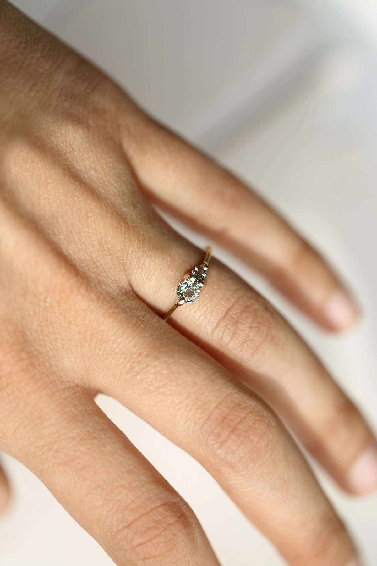 PAIRED SAPPHIRE AND TOURMALINE RING