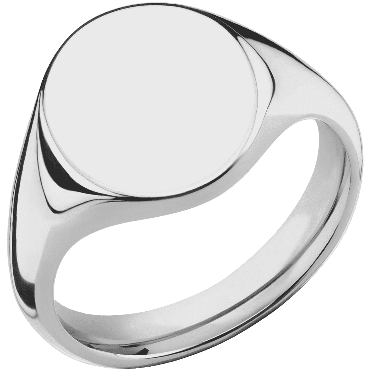 Medium Oval signet ring (16x13mm) in Titanium, with a Thin style band.