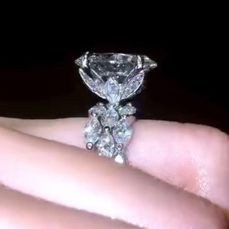 Sparkling 3PC Oval Cut Bridal Set With Marquise Cut Full Band