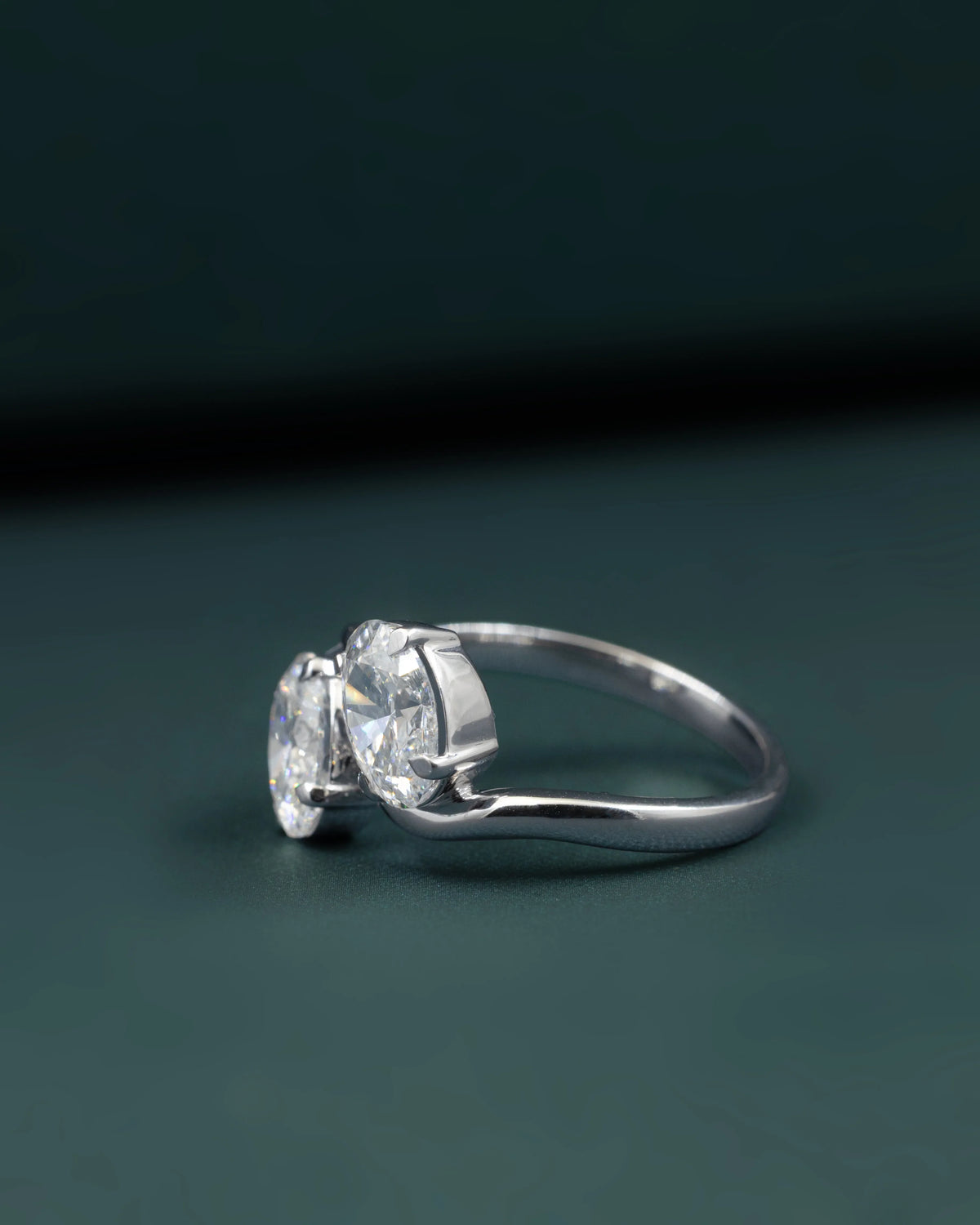 2.08 CTW Oval Cut Lab-Grown Diamond Bypass Solitaire Ring