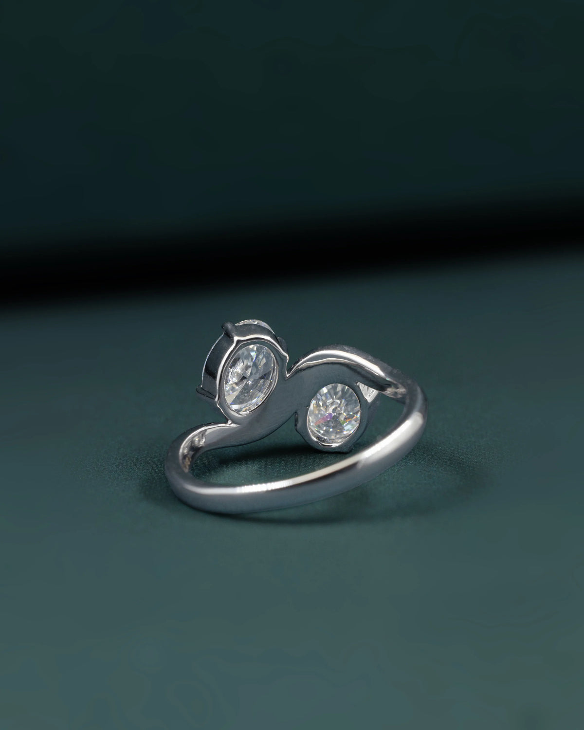 2.08 CTW Oval Cut Lab-Grown Diamond Bypass Solitaire Ring