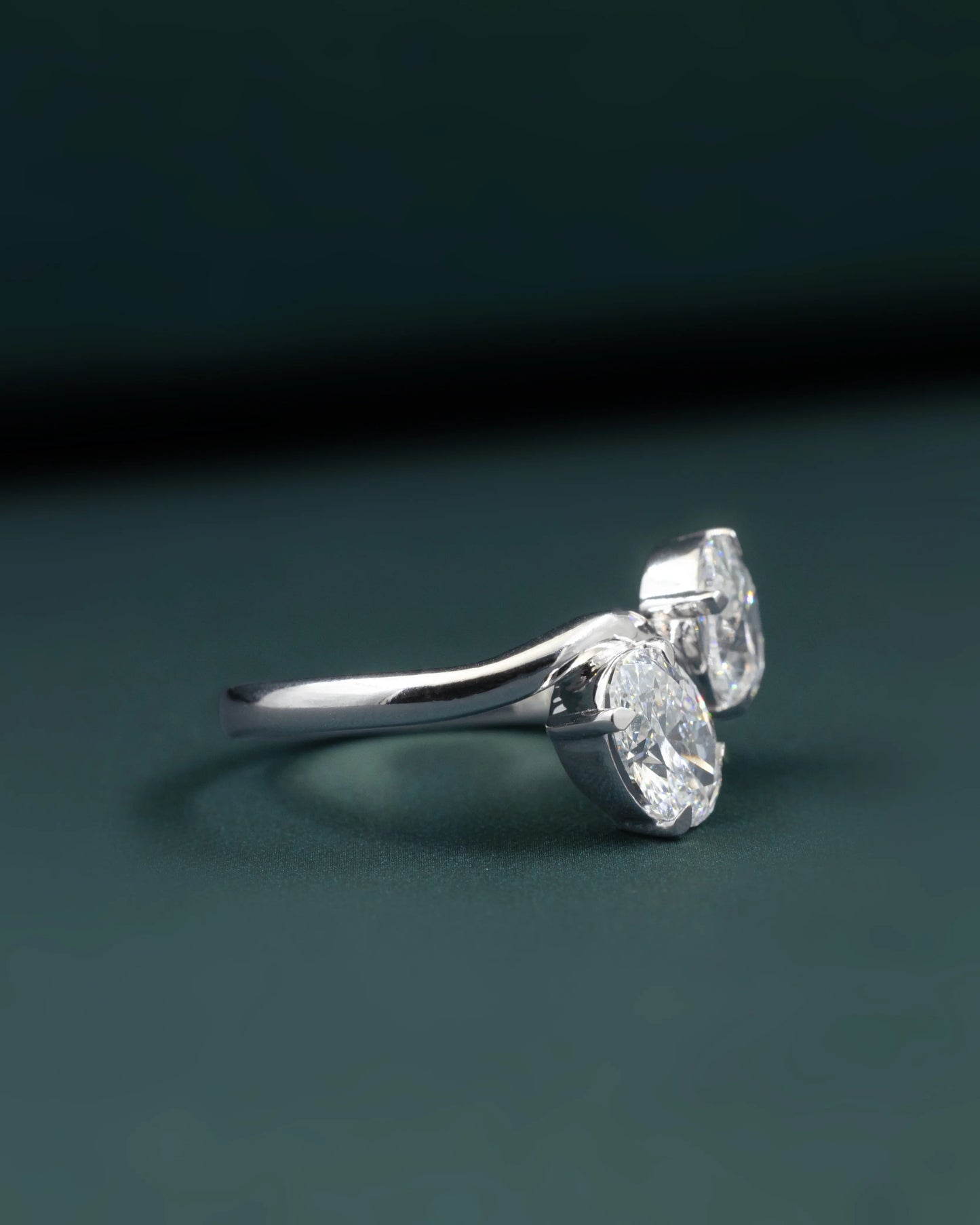 2.08 CTW Oval Cut Lab-Grown Diamond Bypass Solitaire Ring