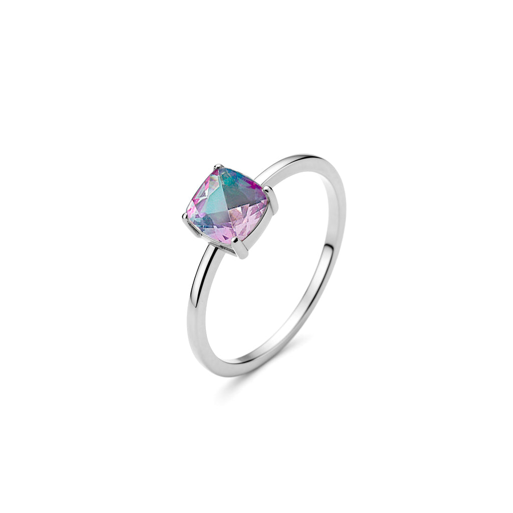 Cushion Cut Watermelon Tourmaline Ring
