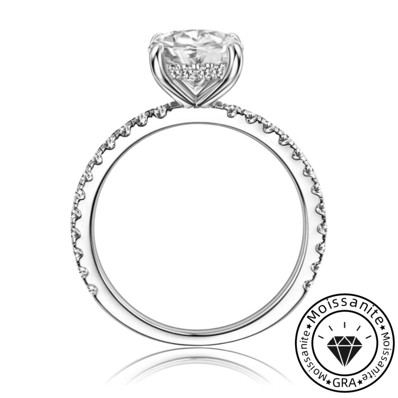 Timeless Moissanite 2.0ct Round Cut Hidden Halo Engagement Ring