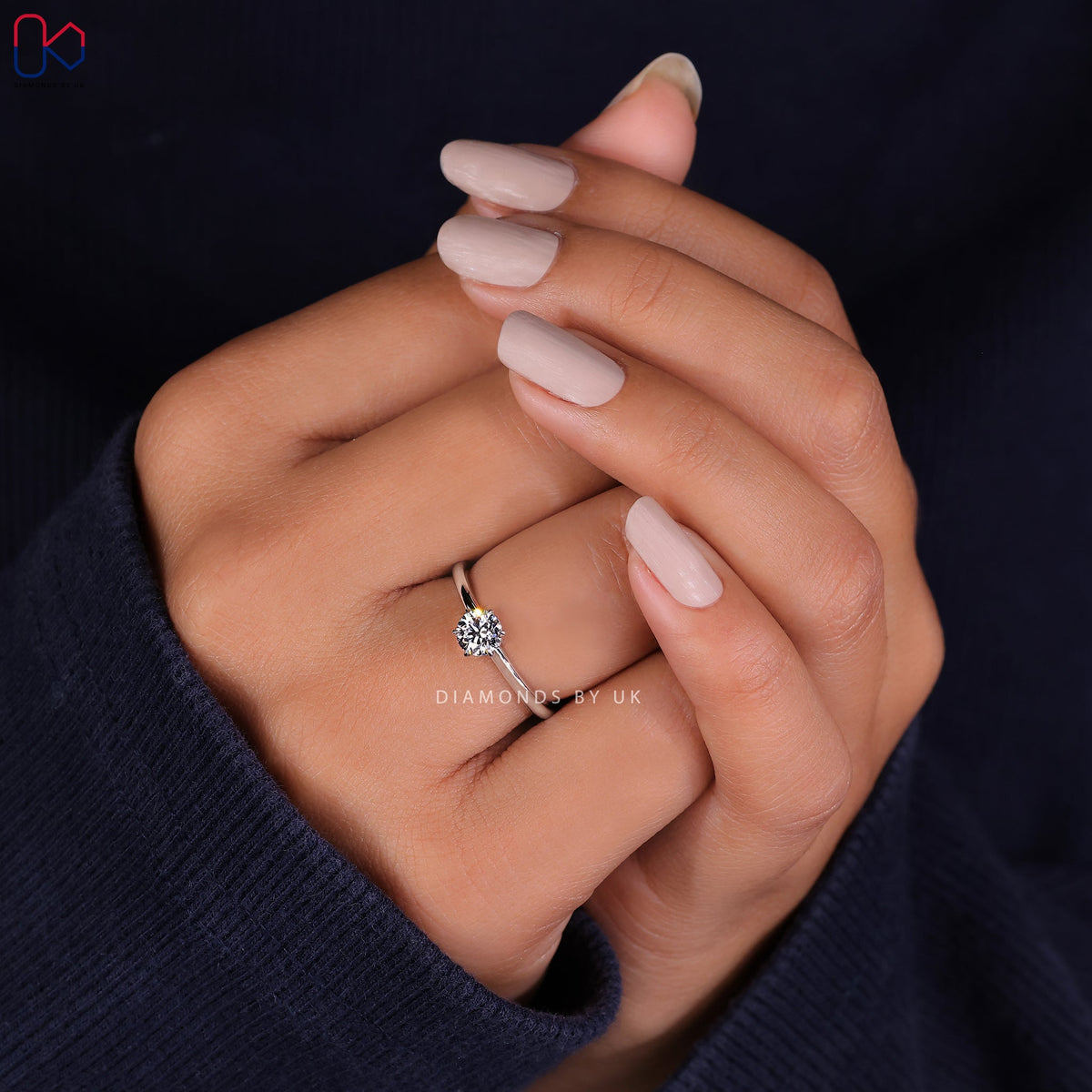 Hidden Halo Round Solitaire Engagement Ring
