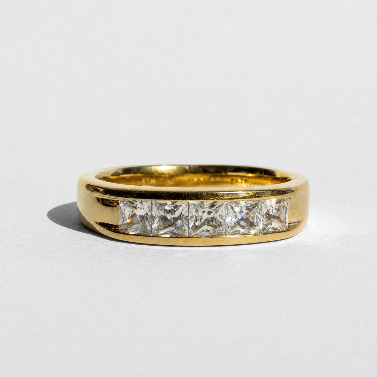 Five Stone Channel Set Diamond Men's Band