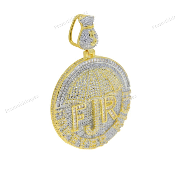 Moissanite S925 Baguette FR Round Pendant