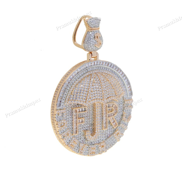 Moissanite S925 Baguette FR Round Pendant