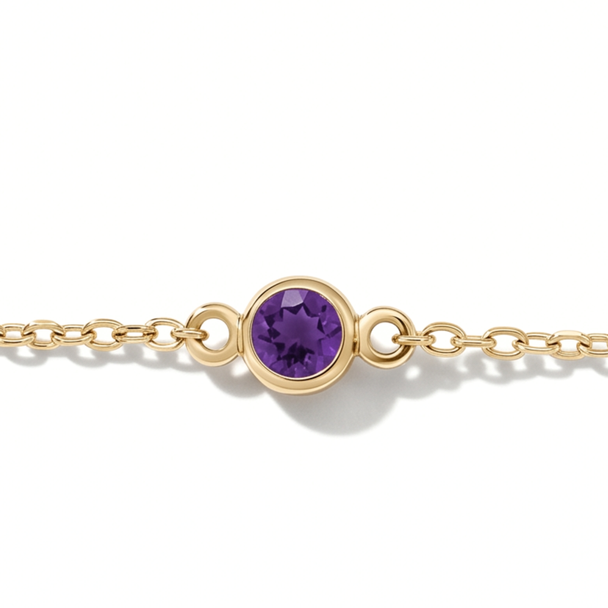 The Sol Bracelet | Natural Amethyst | Cable Chain
