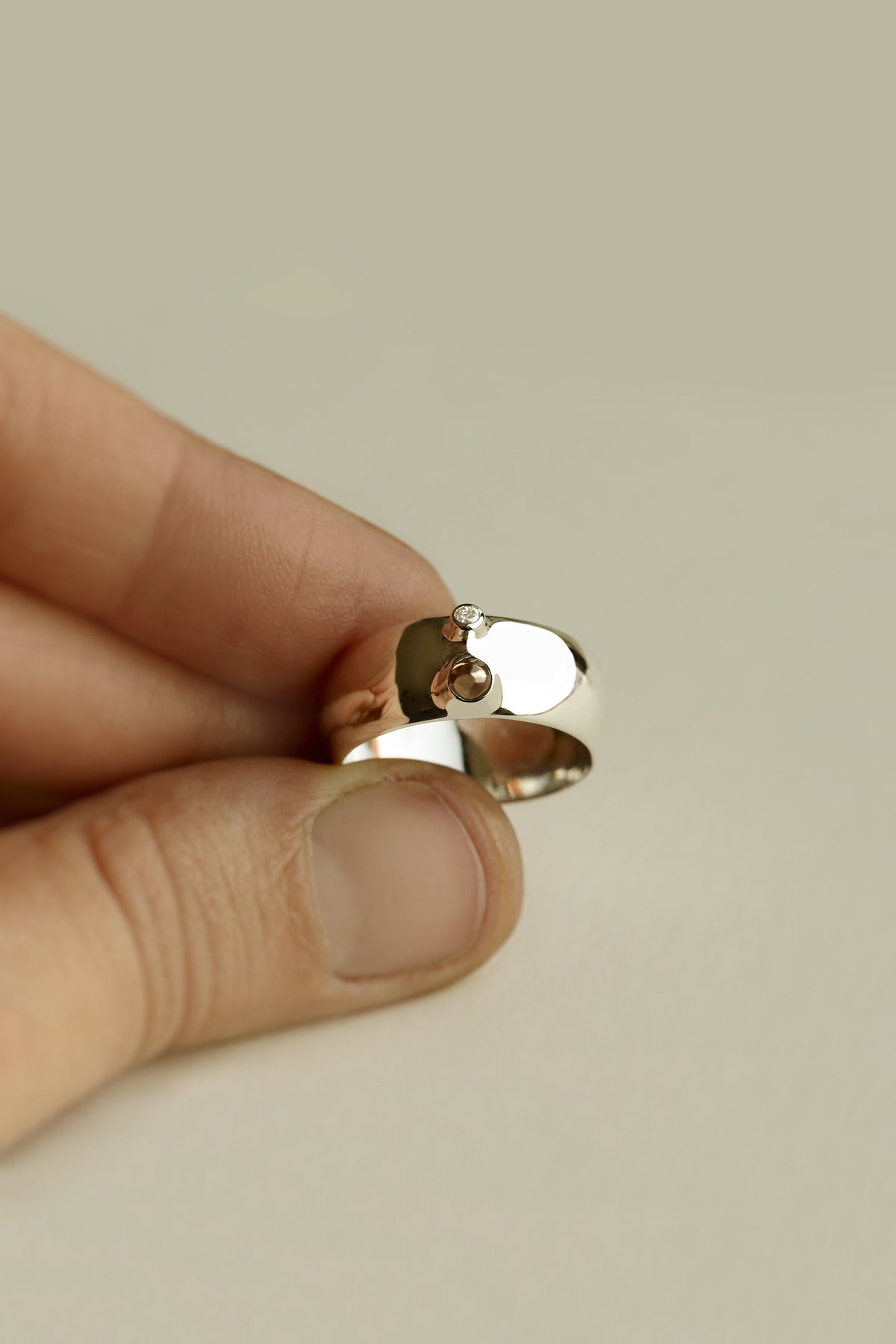 SMOKY QUARTZ AND DIAMOND RING