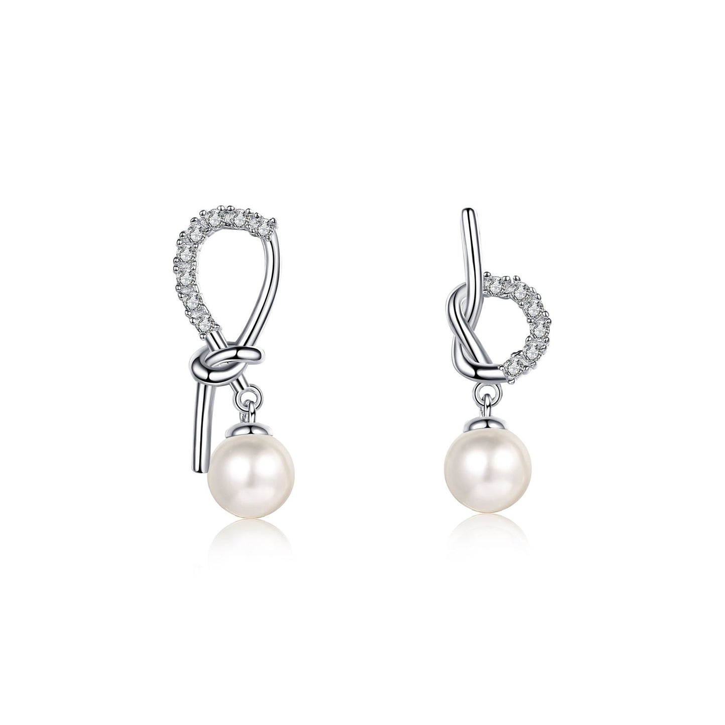 Knot Pearl Drop Earrings