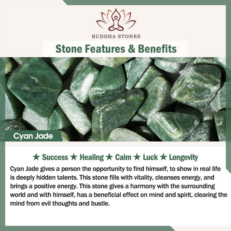 Fortune Jewel Fortune Bean Cyan Jade Luck Necklace Pendant