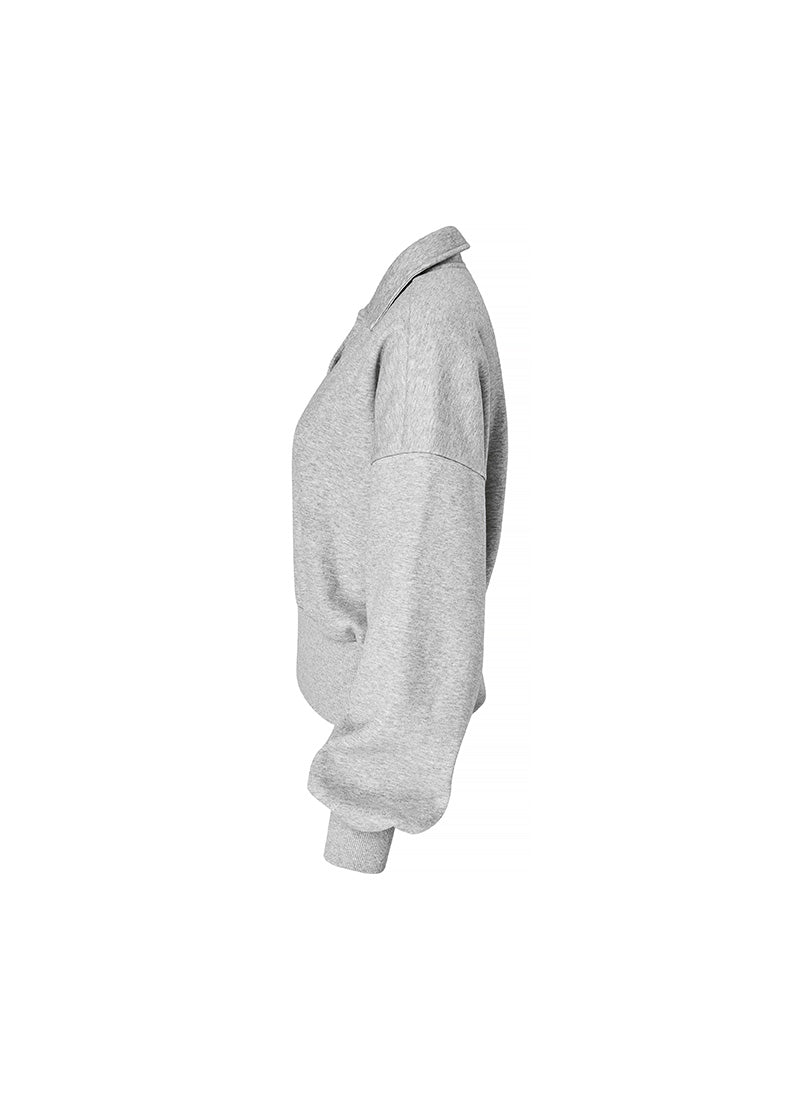 Fine Cotton Open Collar Sweatshirt