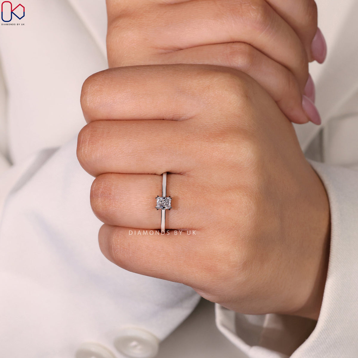 Radiant Cut Diamond Ring - Solitaire Setting
