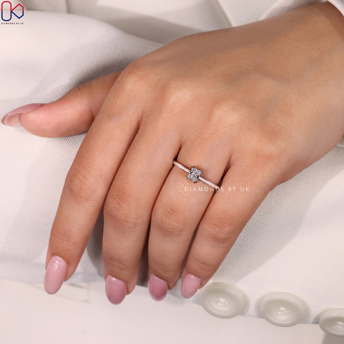 Radiant Cut Diamond Ring - Solitaire Setting