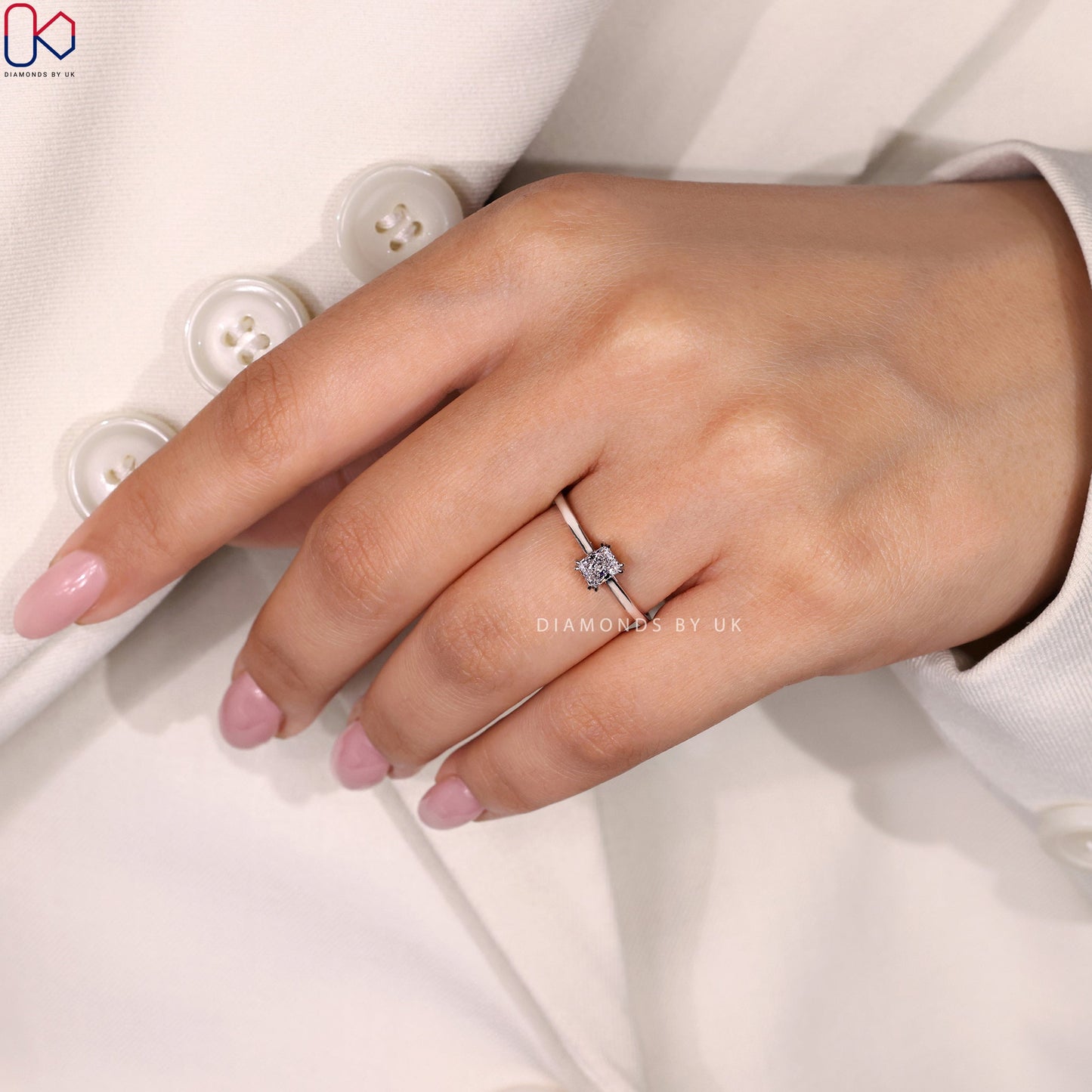 Radiant Cut Diamond Ring - Solitaire Setting