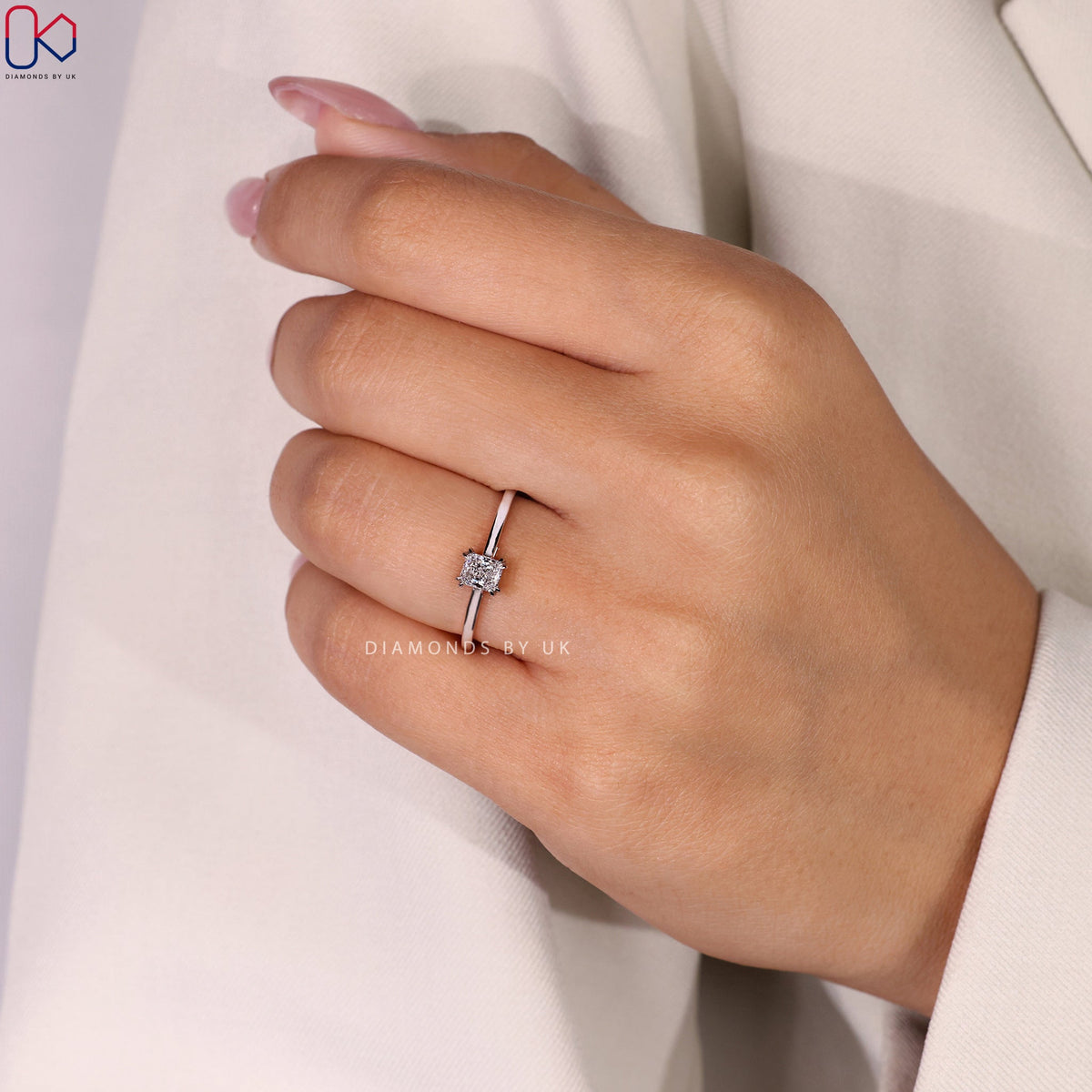 Radiant Cut Diamond Ring - Solitaire Setting