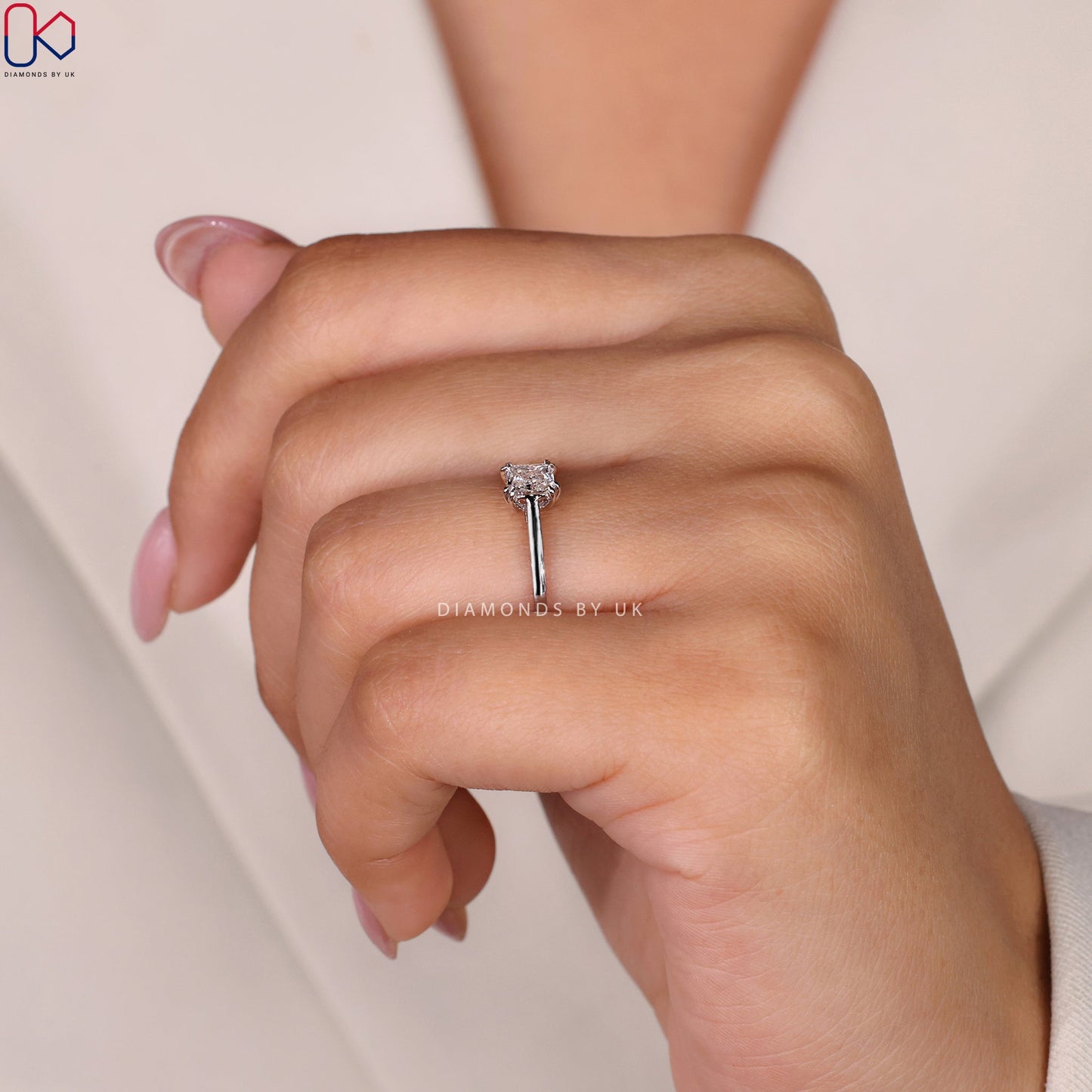 Radiant Cut Diamond Ring - Solitaire Setting