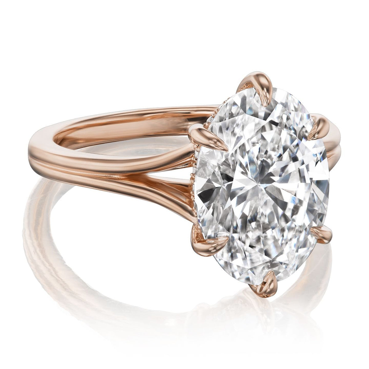 ・Ophelia・Oval Lab-Grown Diamond, Hidden Halo (4ct+ Center)