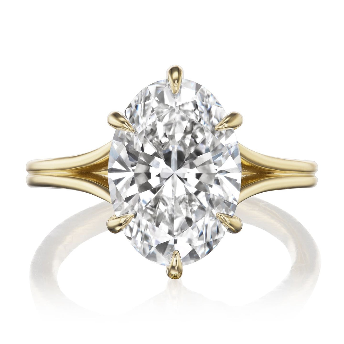 ・Ophelia・Oval Lab-Grown Diamond, Hidden Halo (4.09ct Center)