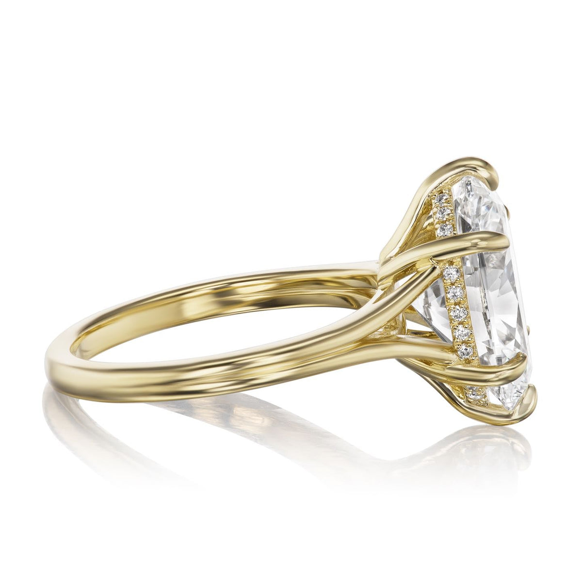 ・Ophelia・Oval Lab-Grown Diamond, Hidden Halo (4ct+ Center)