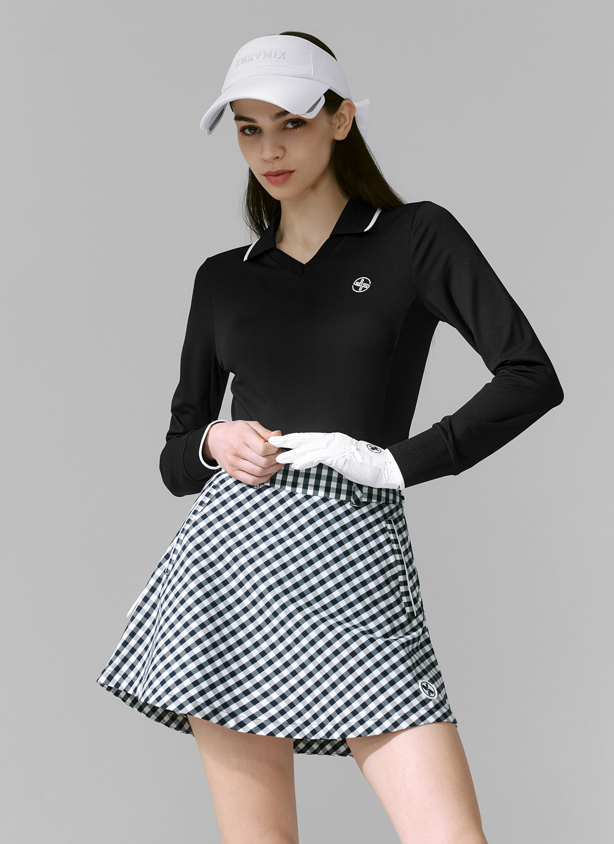Check Flare Skirt