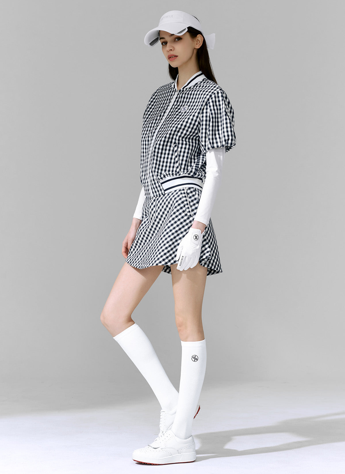 Check Flare Skirt