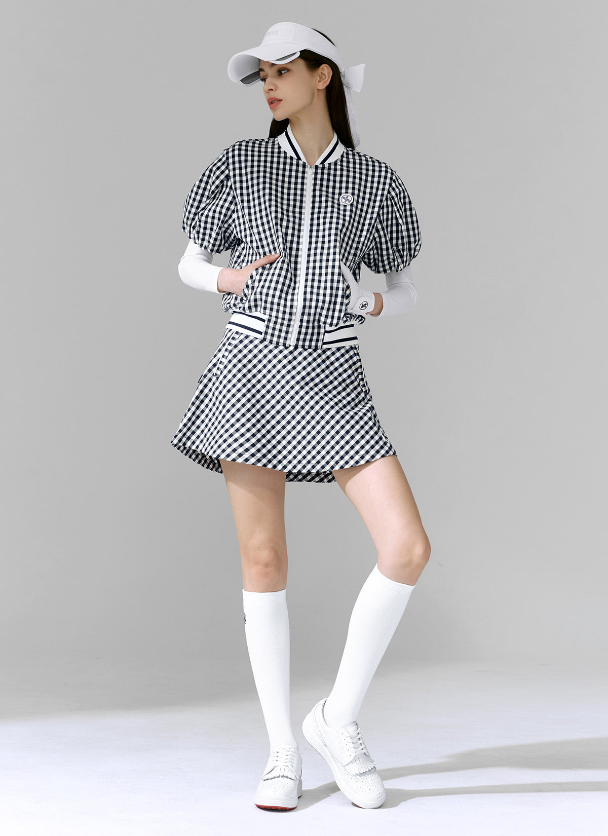Check Flare Skirt