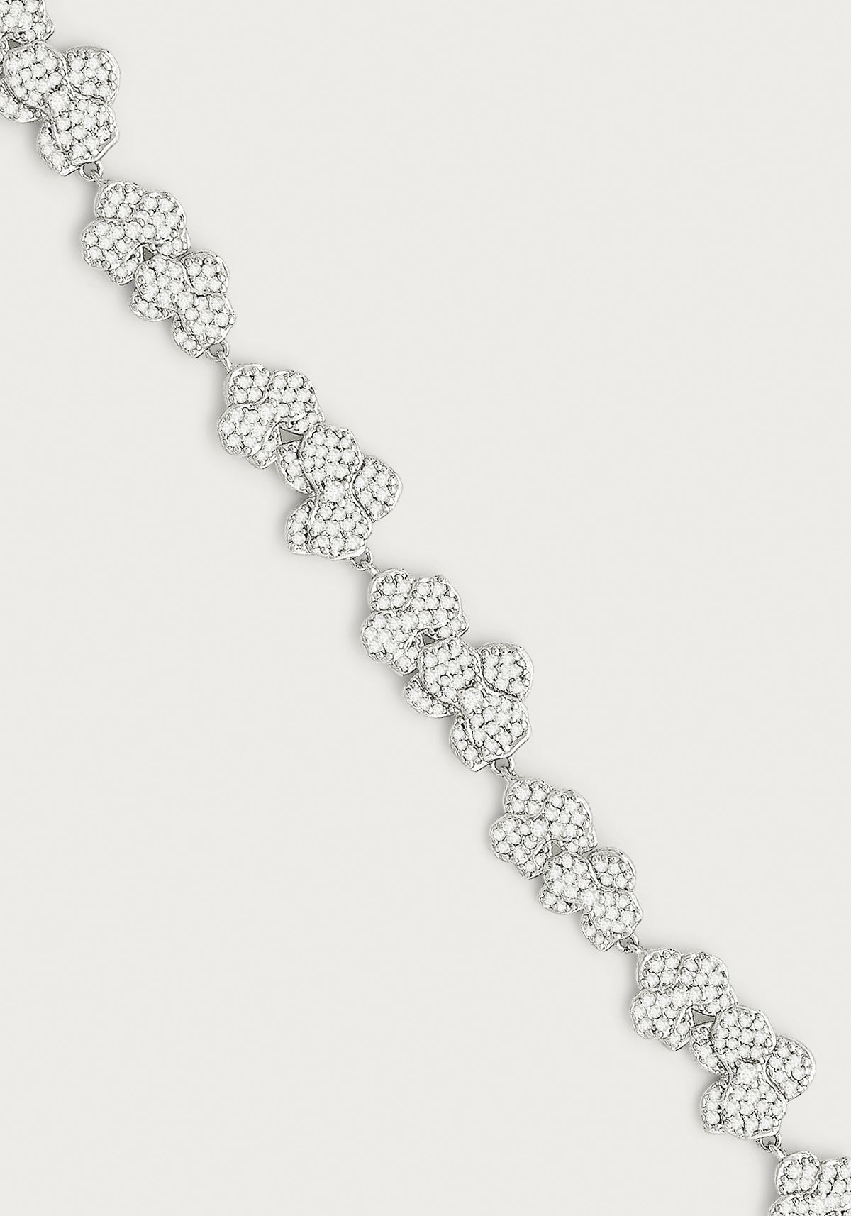 Orchid White Pavé Tennis Bracelet, Silver