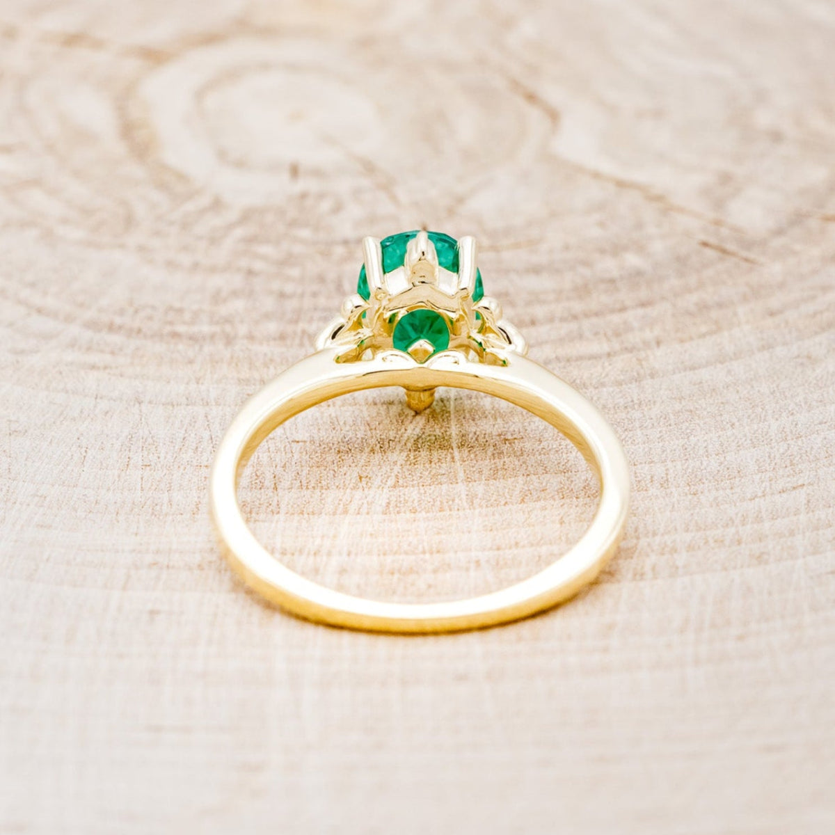 "Zella" - Lab-Grown Emerald Engagement Ring With Diamond Accents