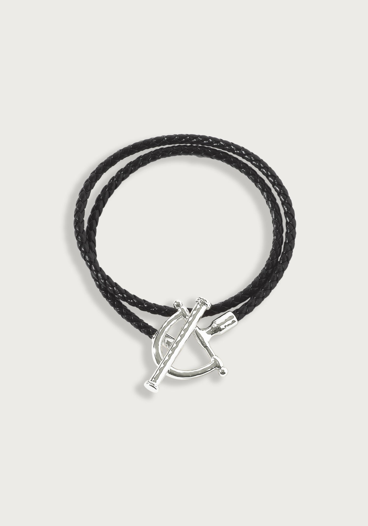 Cheval Leather Wrap Bracelet, Silver