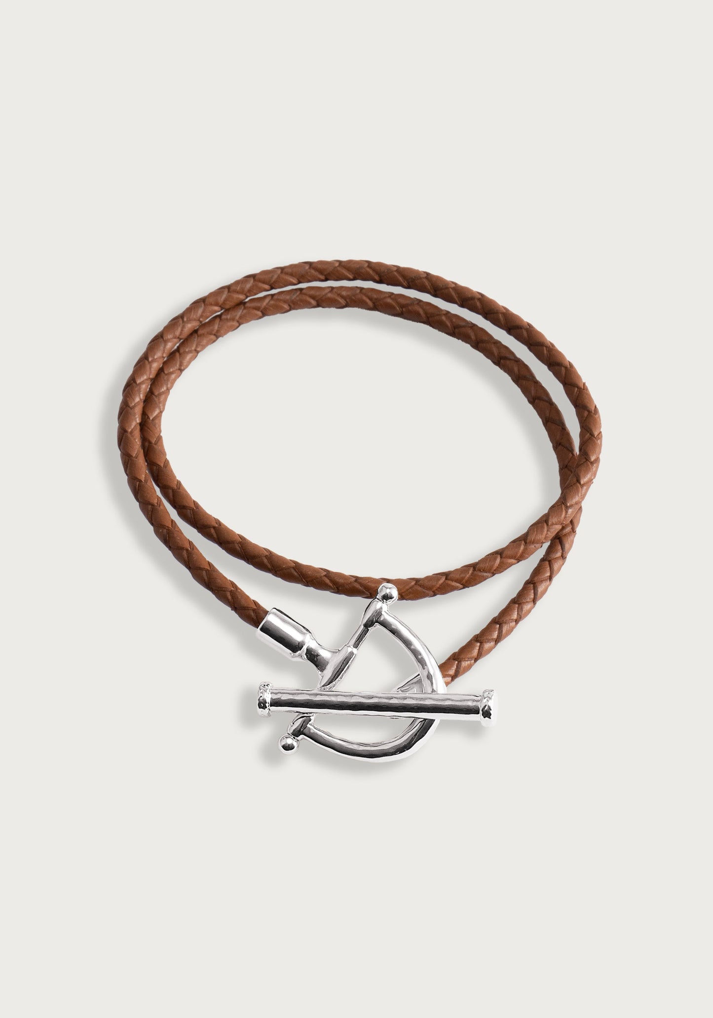 Cheval Leather Wrap Bracelet, Silver