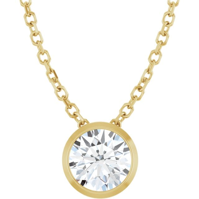 Classic Round 0.5ct Moissanite Slide Pendant Necklace