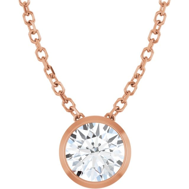 Classic Round 0.5ct Moissanite Slide Pendant Necklace