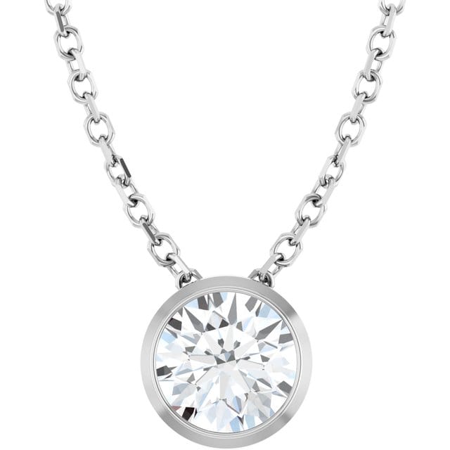 Classic Round 0.5ct Moissanite Slide Pendant Necklace