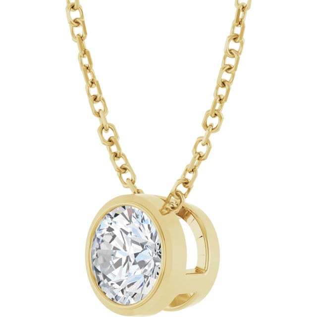 Classic Round 0.5ct Moissanite Slide Pendant Necklace