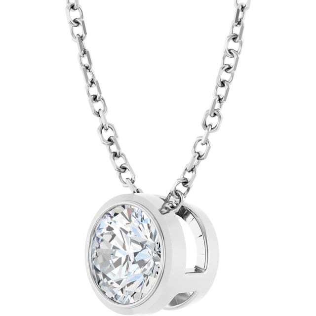 Classic Round 0.5ct Moissanite Slide Pendant Necklace