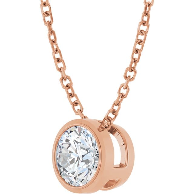 Classic Round 0.5ct Moissanite Slide Pendant Necklace