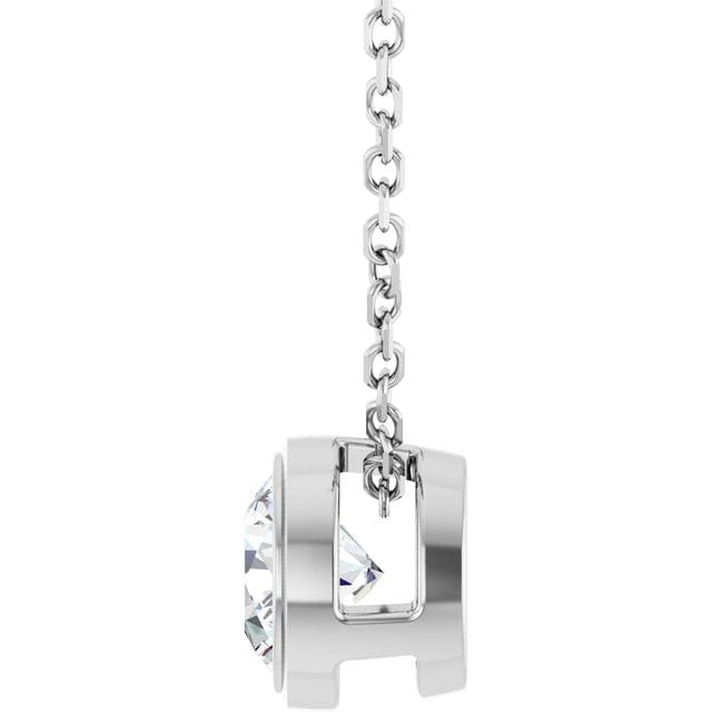 Classic Round 0.5ct Moissanite Slide Pendant Necklace
