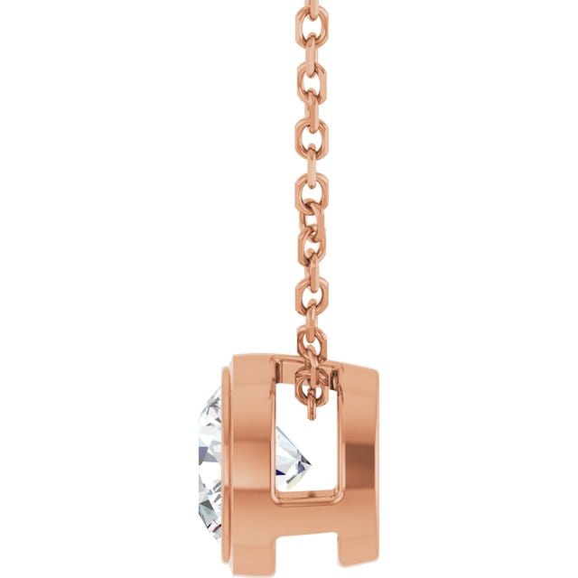 Classic Round 0.5ct Moissanite Slide Pendant Necklace