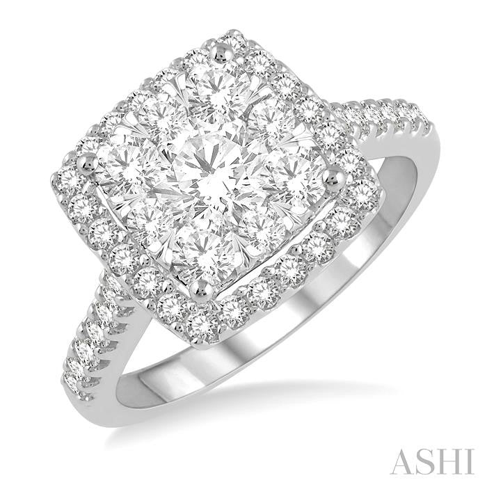 Cushion Shape Halo Lovebright Essential Diamond Engagement Ring
