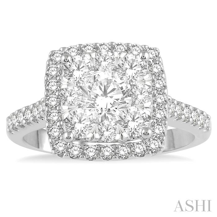 Cushion Shape Halo Lovebright Essential Diamond Engagement Ring