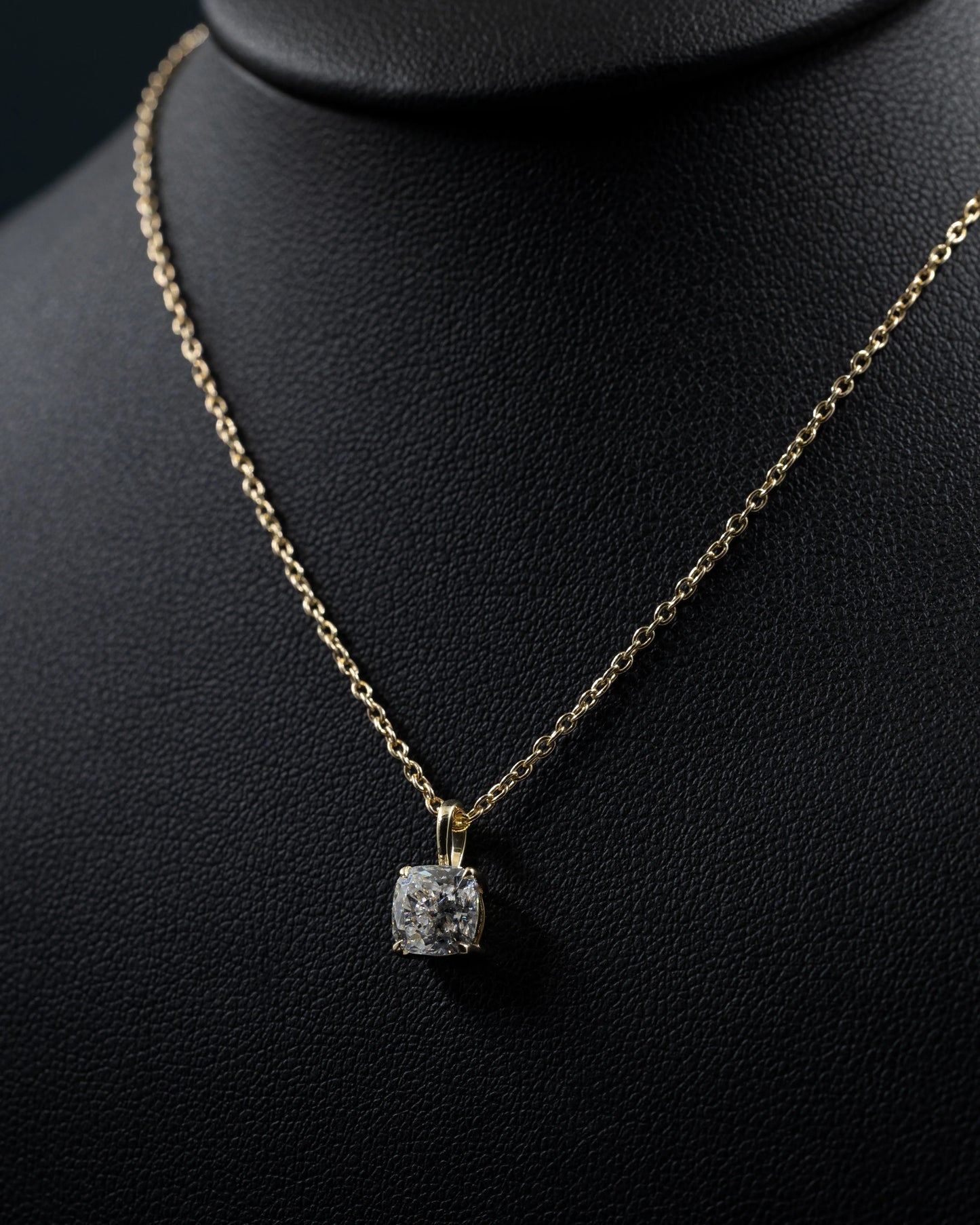 1.24 CTW Cushion Cut Lab-Grown Diamond Solitaire Pendant Necklace