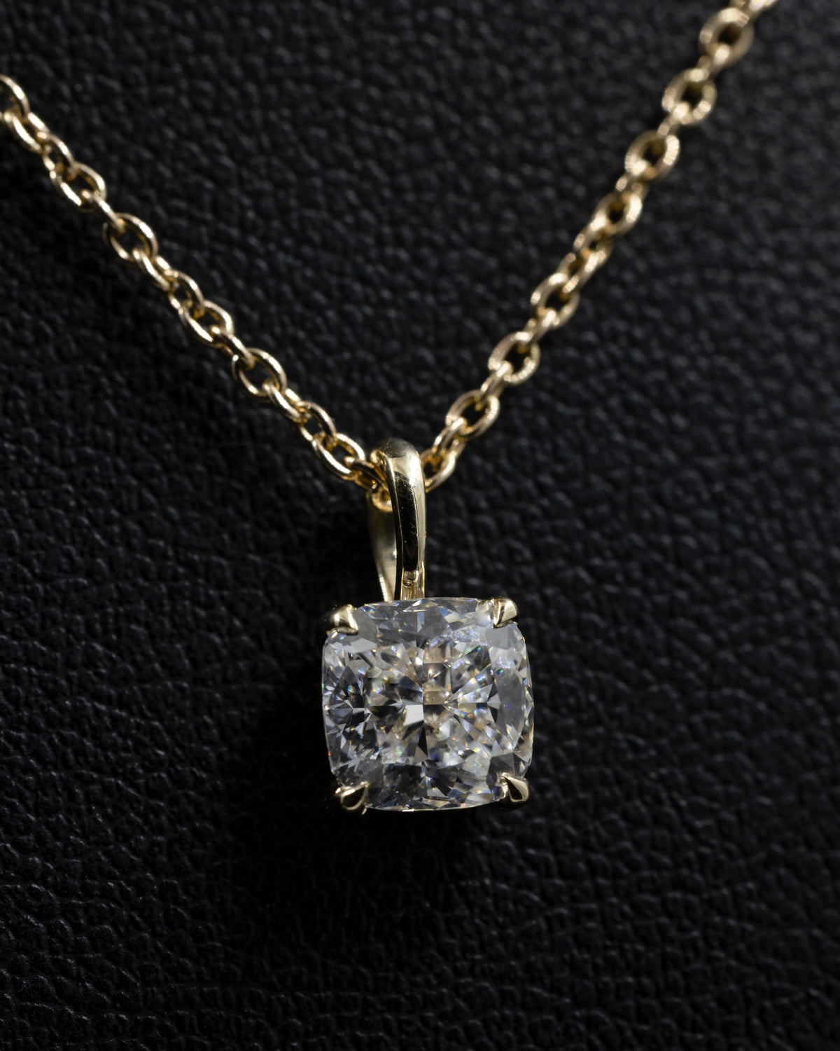 1.24 CTW Cushion Cut Lab-Grown Diamond Solitaire Pendant Necklace
